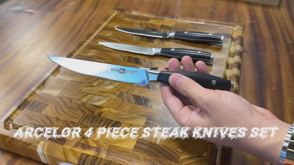 Arcelor 4 pce Steak knife  detail display 